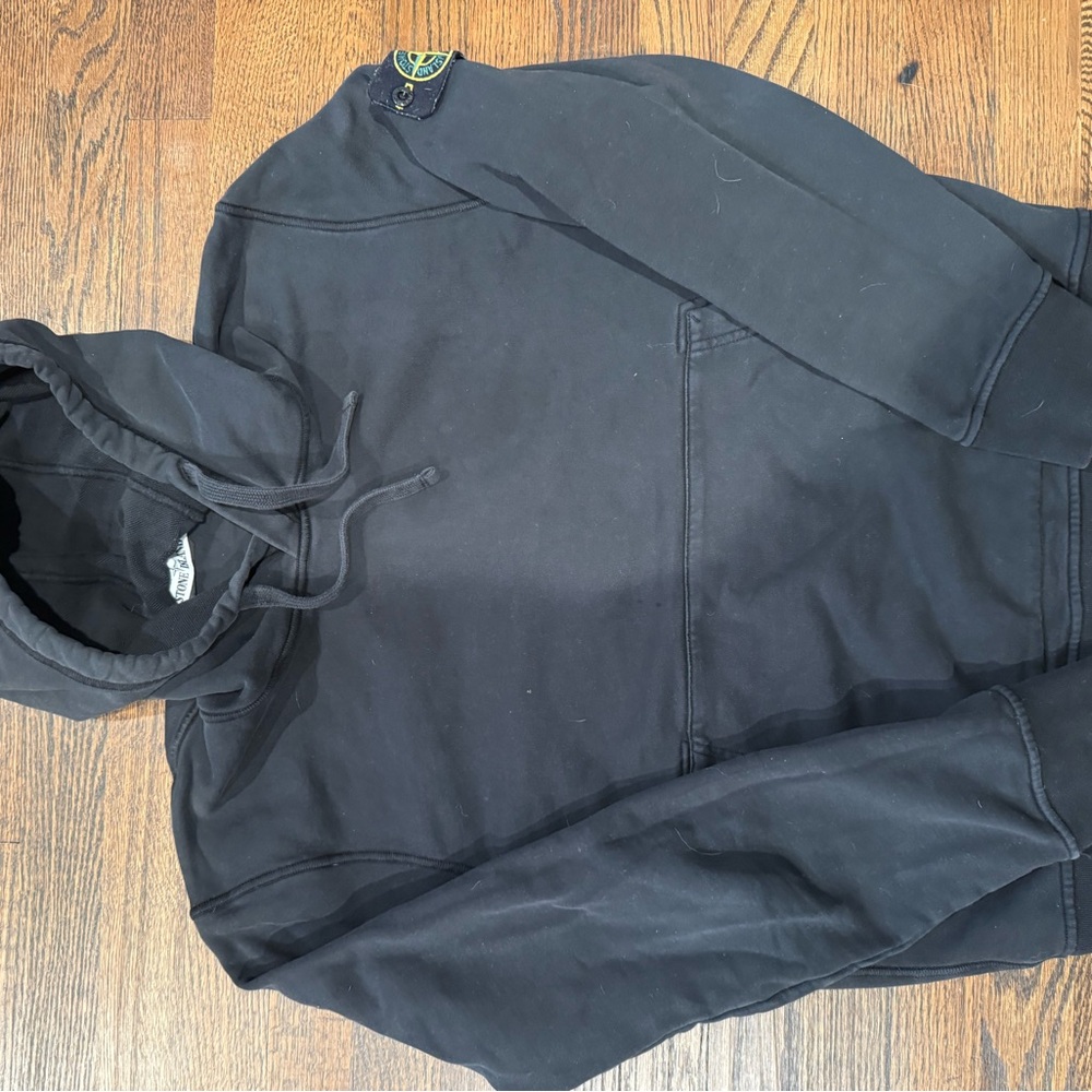 Stone Island Black Sweatshirt with Logo Patch